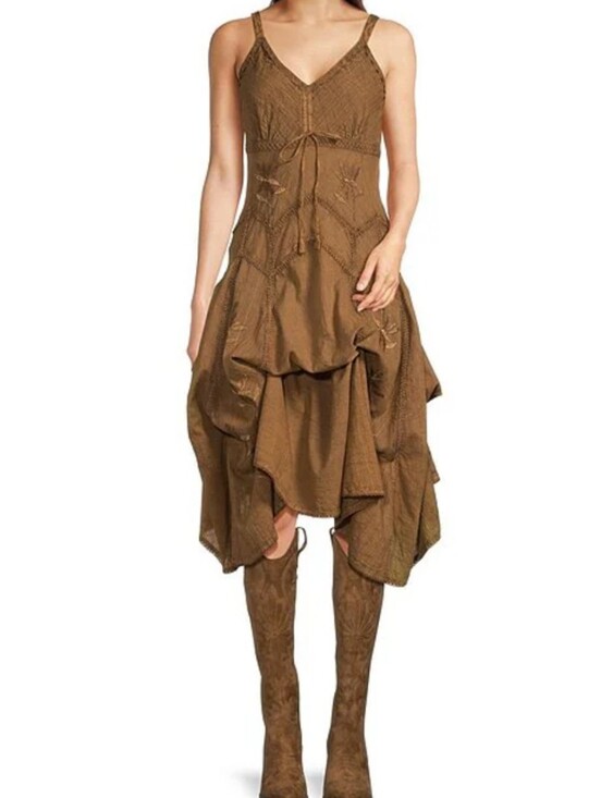 Scully Dresses & Skirts - Scully Spaghetti Strap Front Tie Embroidered Dress.